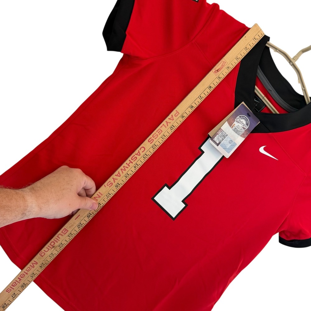 Nike Georgia Bulldogs Women's Red Football 1 Jersey Medium Dri-FIT NCWF-08AR NEW - Picture 11 of 12